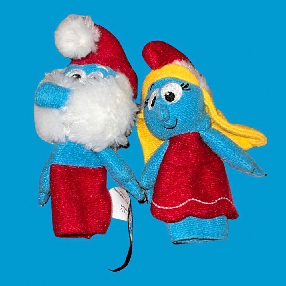 2010 Smurfs Finger Puppets by Macy’s, Papa Smurf & Smurfette Plush